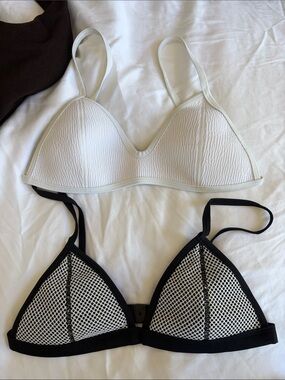 triangl swimwear White & Black Dual Triangle Bikini Tops
